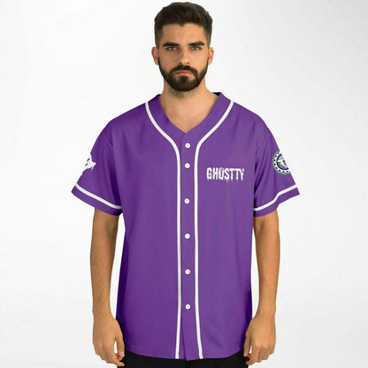 Ghostty Purple Drippy Cartoon Rave Baseball Jersey