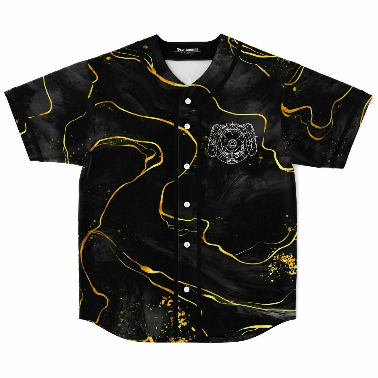Marauda Black Gold Liquid Rave Baseball Jersey