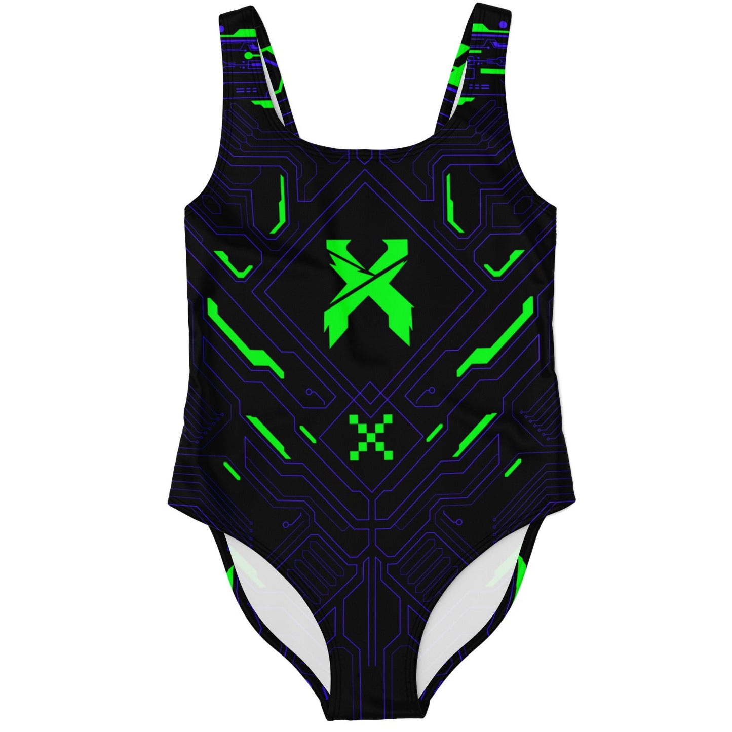 Excision Black Cyber Circuit Rave Swimsuit