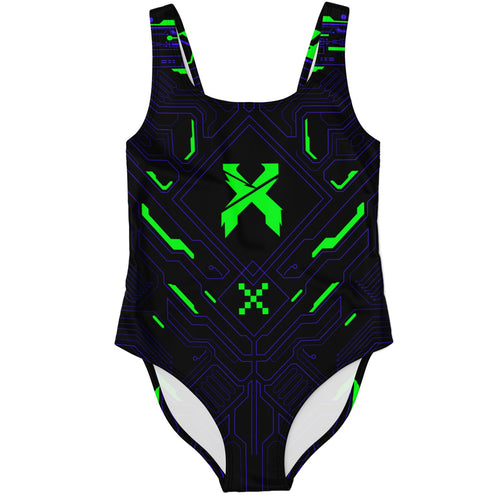 Excision Black Cyber Circuit Rave Swimsuit