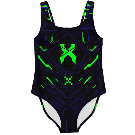 Excision Black Cyber Circuit Rave Swimsuit