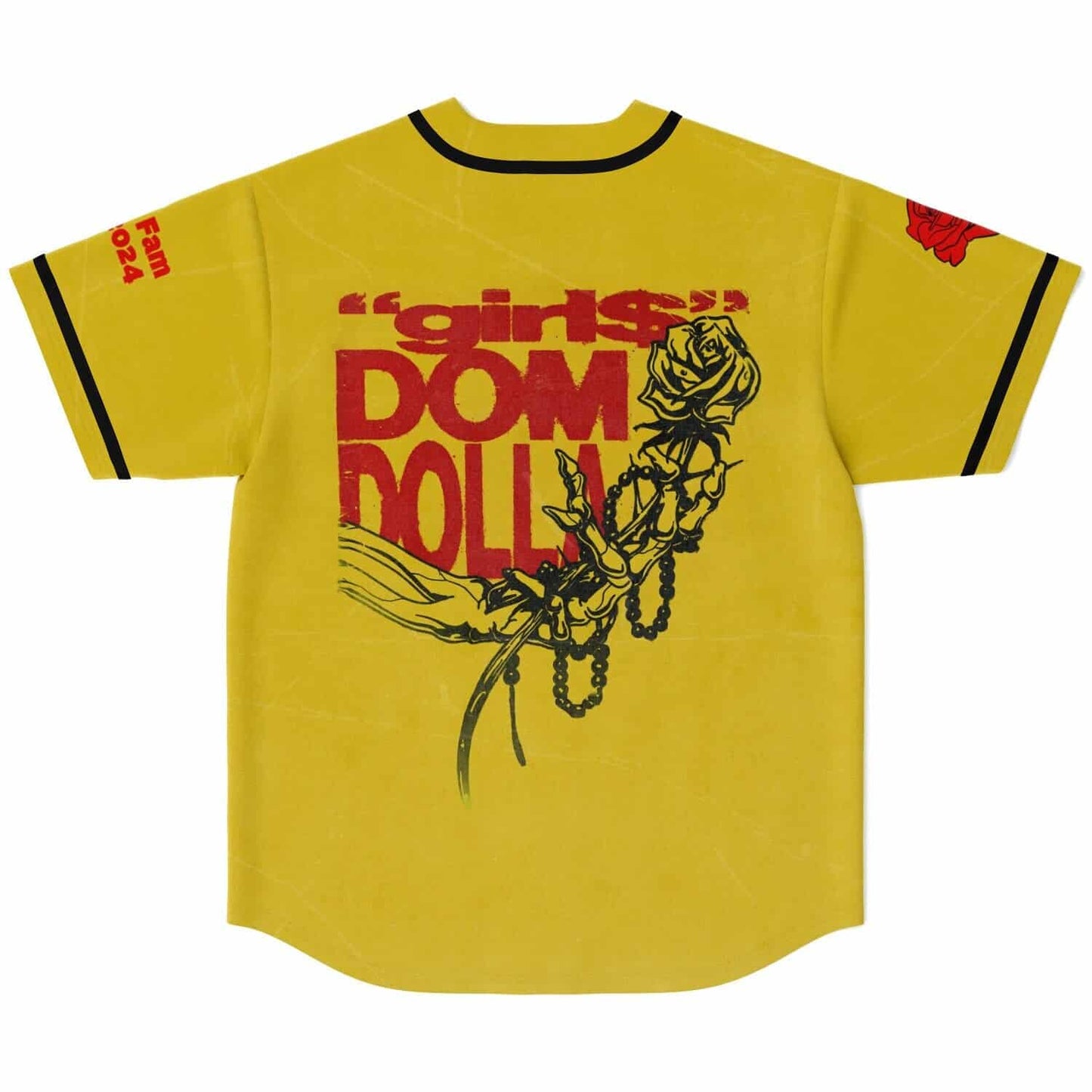 Dom Dolla Mustard Yellow Vintage Washed Rave Baseball Jersey
