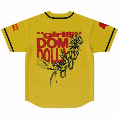 Dom Dolla Mustard Yellow Vintage Washed Rave Baseball Jersey