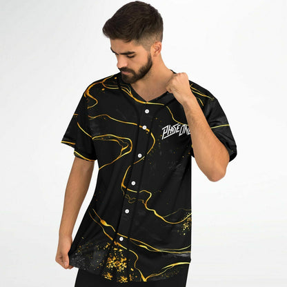 PhaseOne Black Charcoal Marble Rave Baseball Jersey