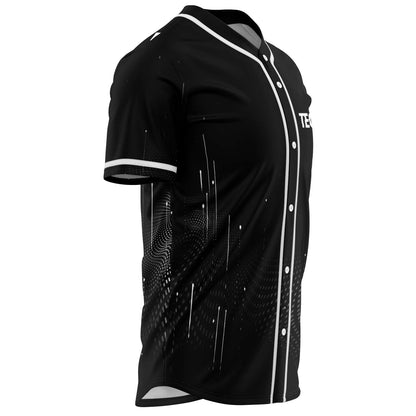 Black Distressed ‘Techno’ Rave Baseball Jersey