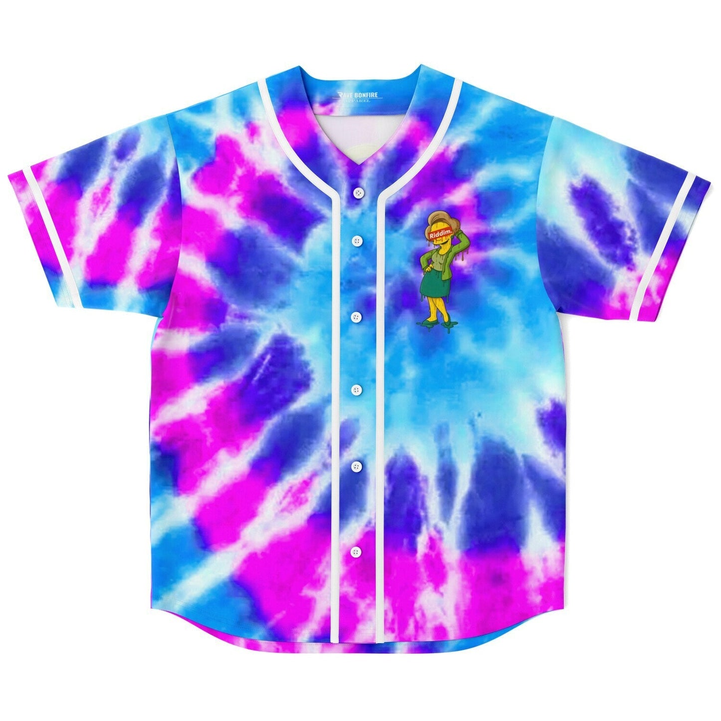 Blue Spiral Tie Rave Baseball Jersey