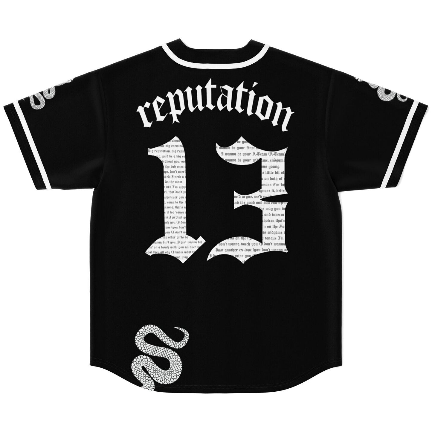 Black Old English Rave Baseball Jersey
