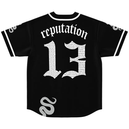 Black Old English Rave Baseball Jersey