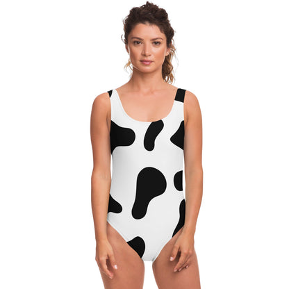Black White Cow Rave Swimsuit