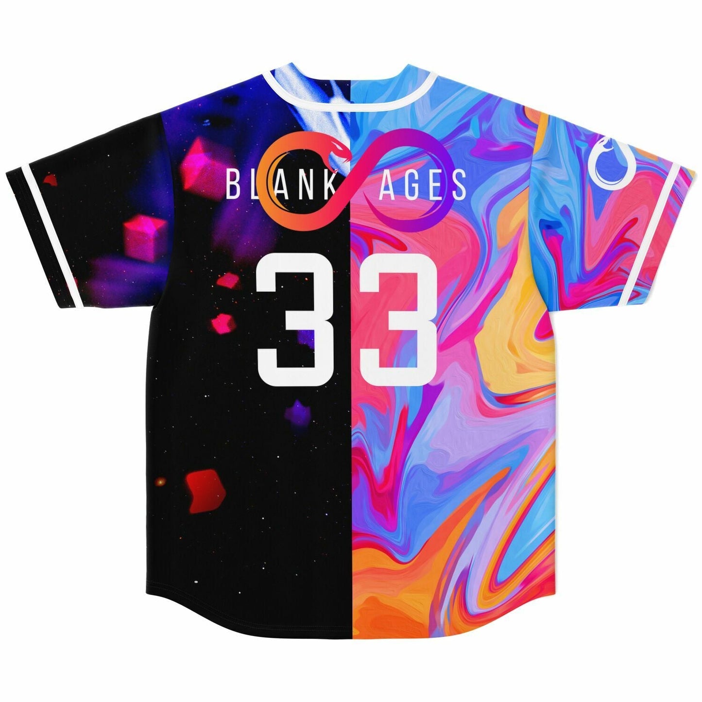 Blank Ages Split Half Colorful Rave Baseball Jersey
