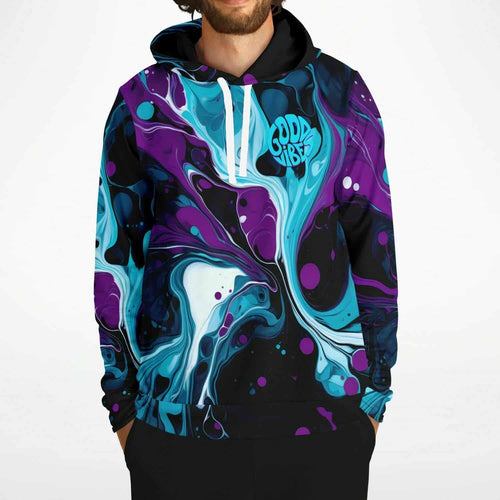 Purple Marble Good Vibes Rave Hoodie