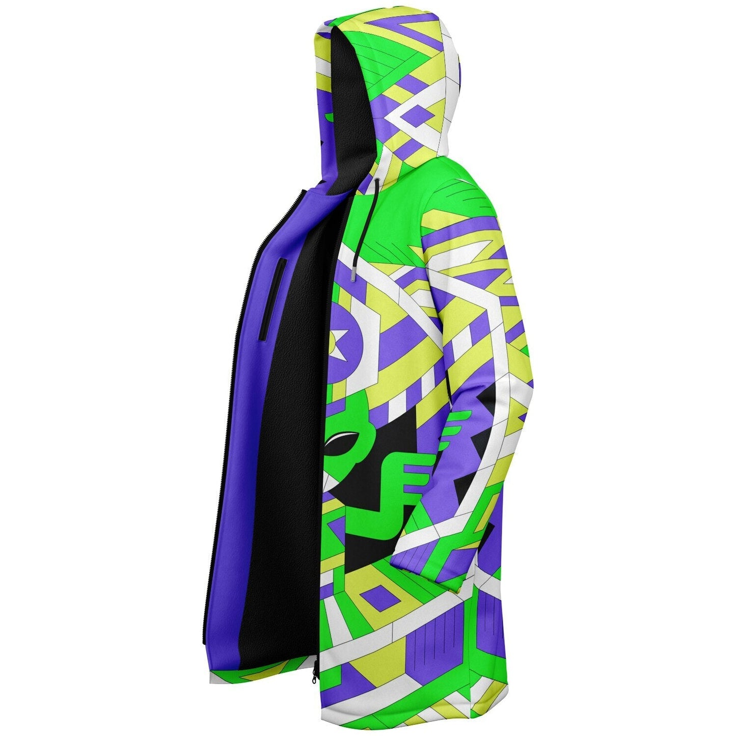 Neon Green Geometric Alien Rave Cloak