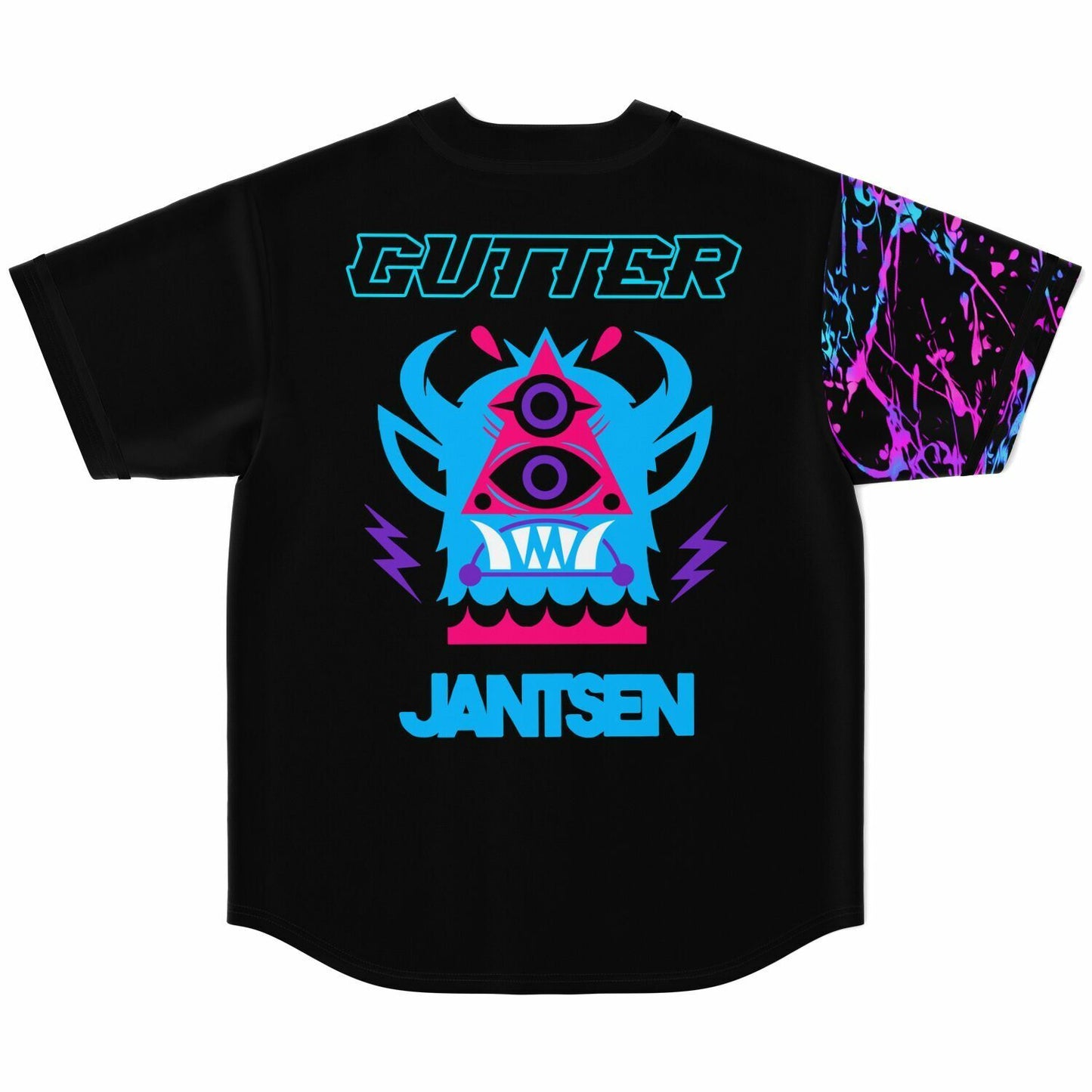 Jantsen Black Neon Paint Rave Baseball Jersey