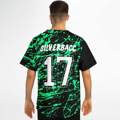 Black Green Splatter Rave Baseball Jersey