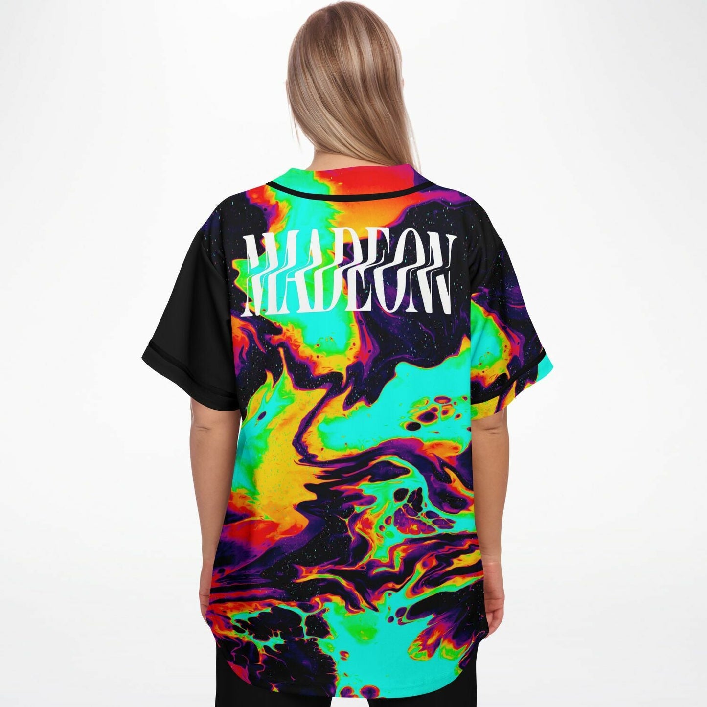 Madeon Black Paired Liquid Marble Rave Baseball Jersey