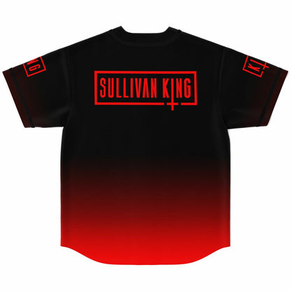 Sullivan King Black Bright Red Eagle Rave Baseball Jersey