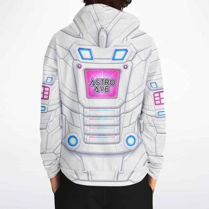 Astro Ave White Mech Armor Rave Hoodie