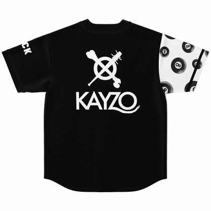 Kayzo Black White Split Panel Rave Baseball Jersey