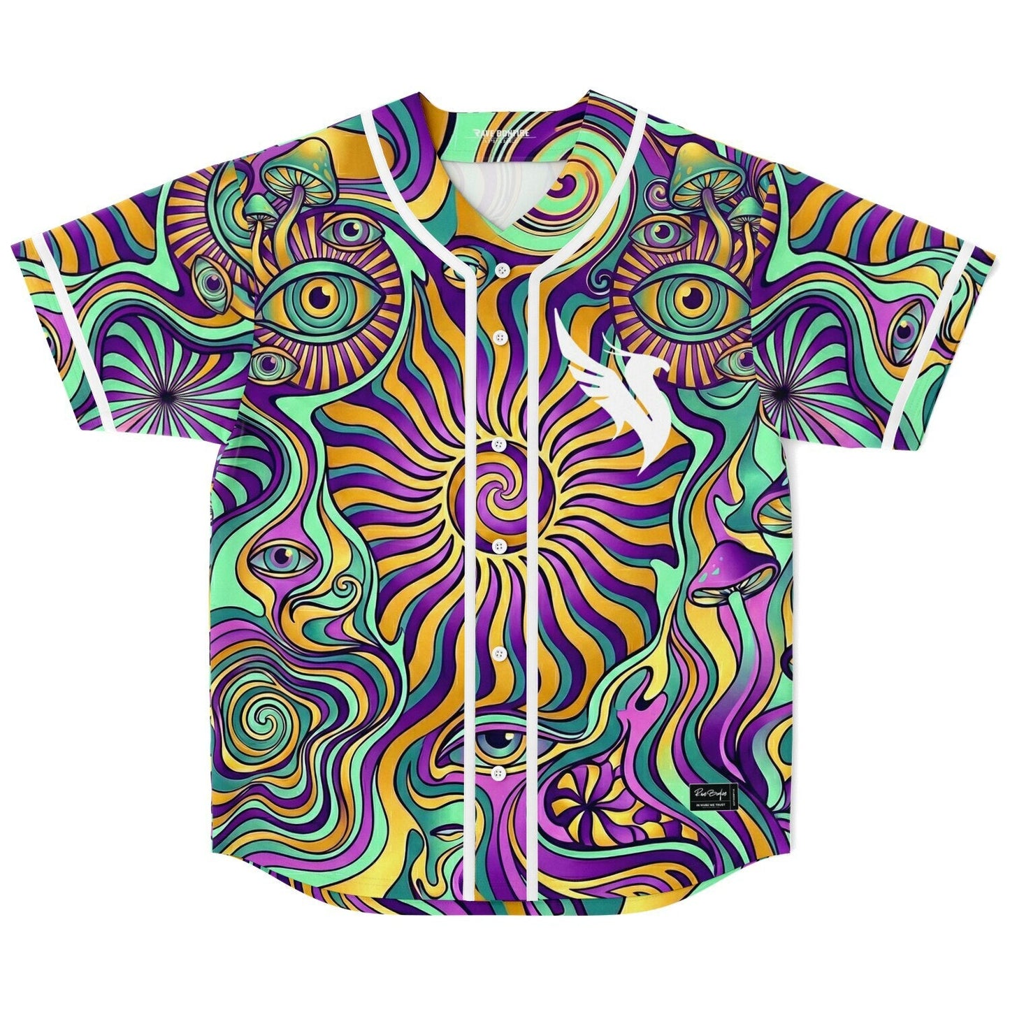 Illenium Purple Psychedelic Swirls Rave Baseball Jersey
