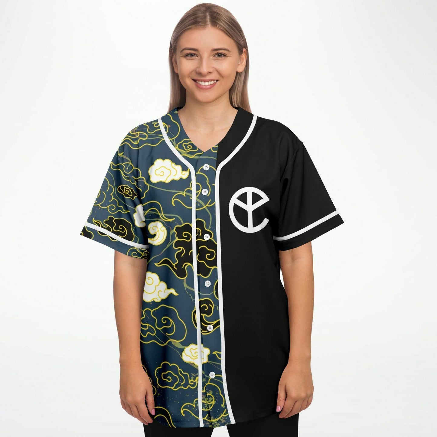 Yellow Claw Black Dark Japanese Swirling Rave Baseball Jersey