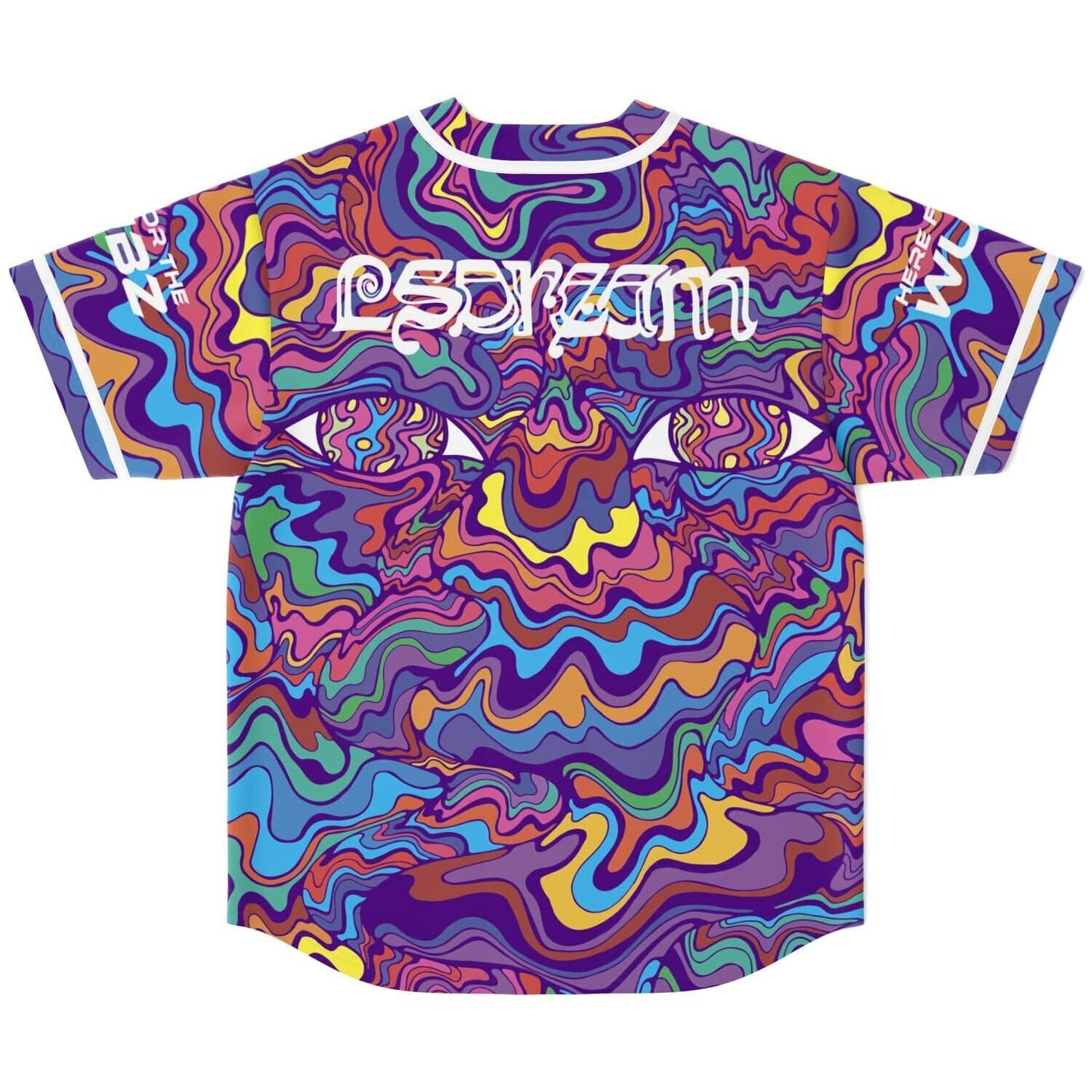 LSDREAM Vivid Psychedelic Liquid Marbled Rave Baseball Jersey