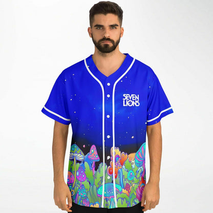 Seven Lions Royal Blue Psychedelic Glowing Rave Baseball Jersey
