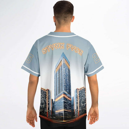 Light Blue Outlined Tech Rave Baseball Jersey