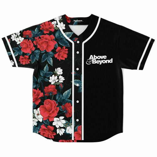 Above & Beyond Black Dark Floral Rave Baseball Jersey