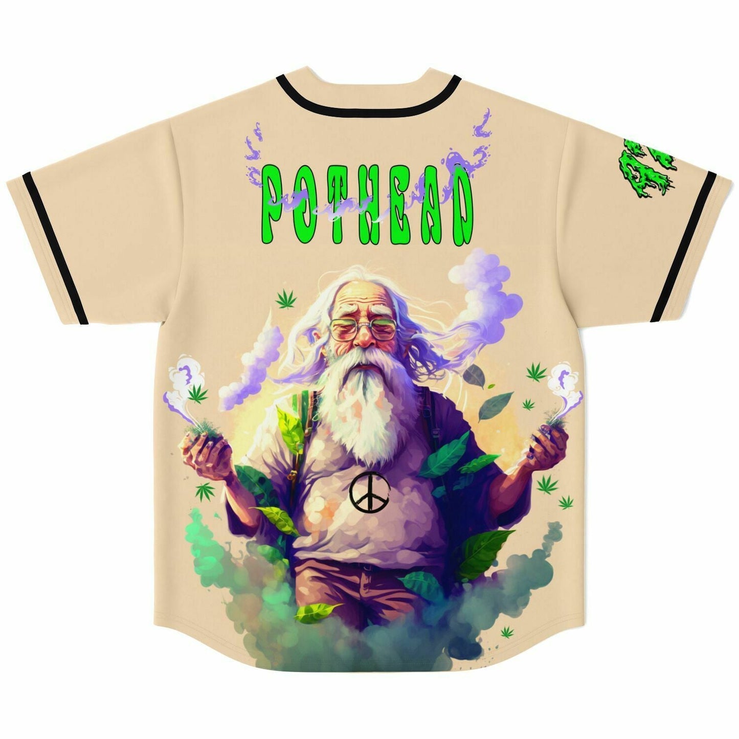 Cream Cannabis Rave Baseball Jersey