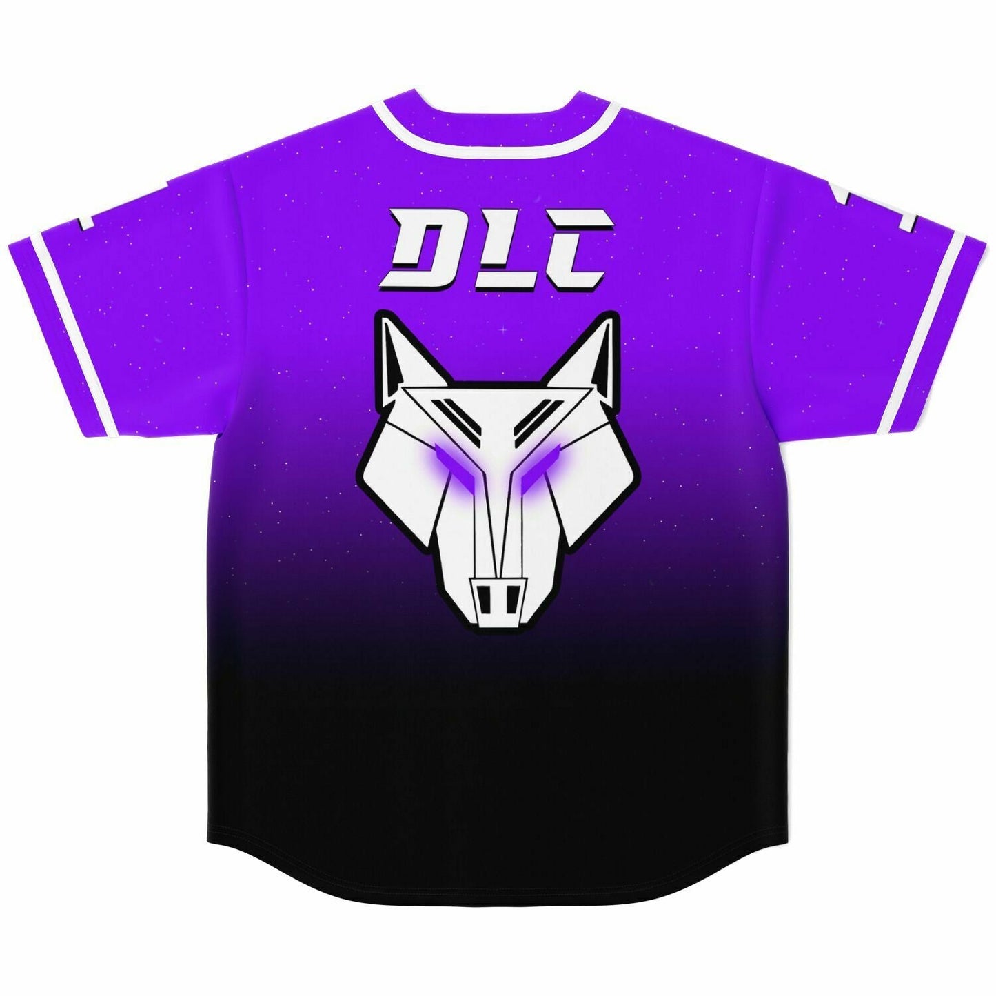 DLC Bright Purple Geometric White Rave Baseball Jersey