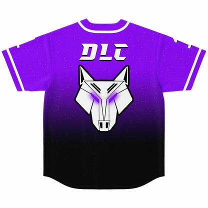DLC Bright Purple Geometric White Rave Baseball Jersey