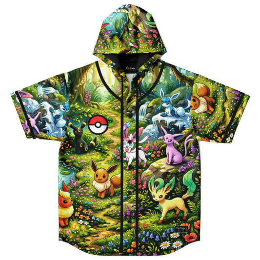 evee custom Hooded Baseball Jersey