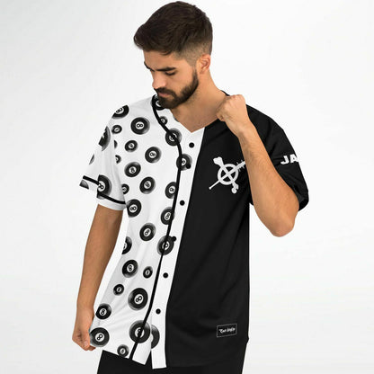 Kayzo Black White Split Panel Rave Baseball Jersey