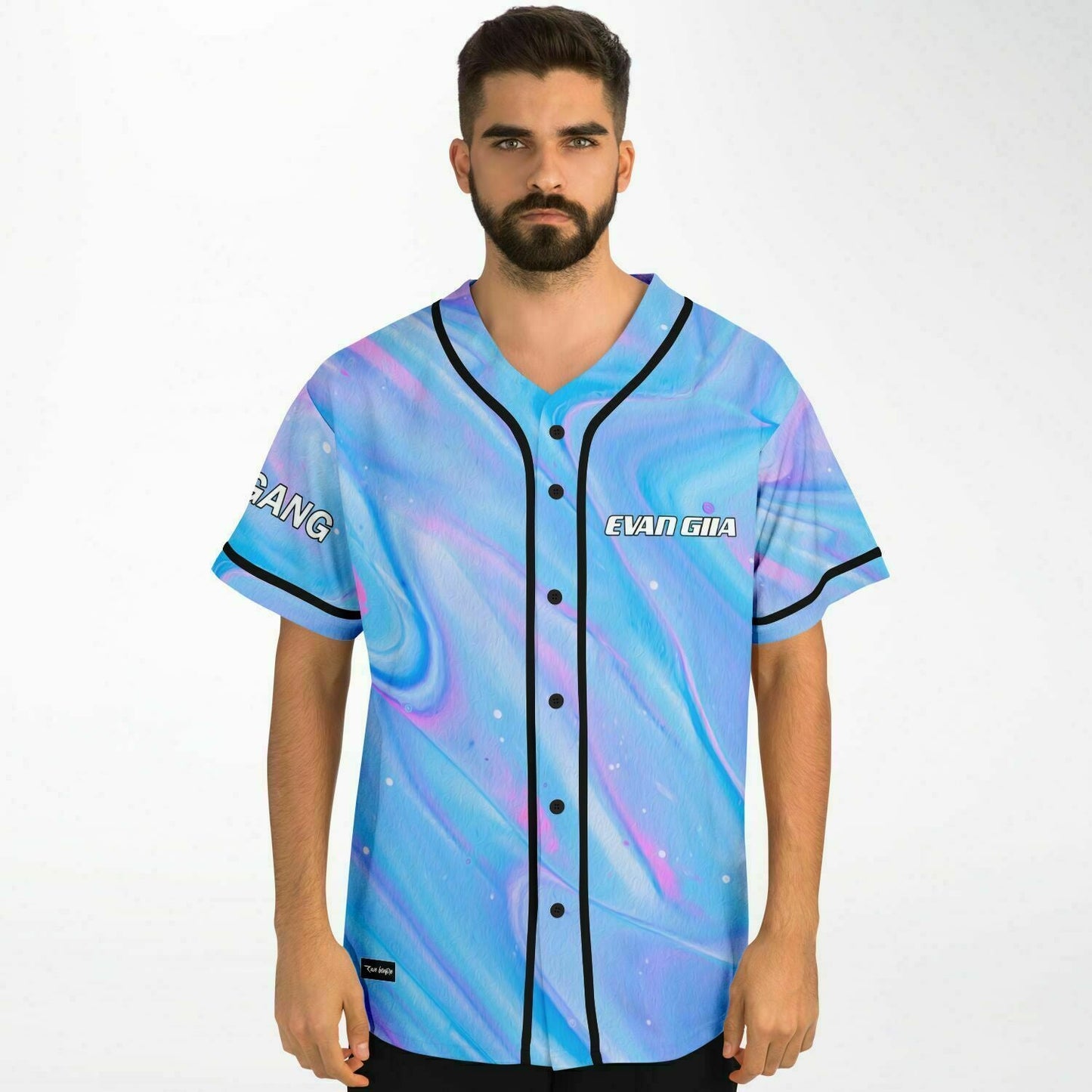 Pastel Light Iridescent Liquid Rave Baseball Jersey