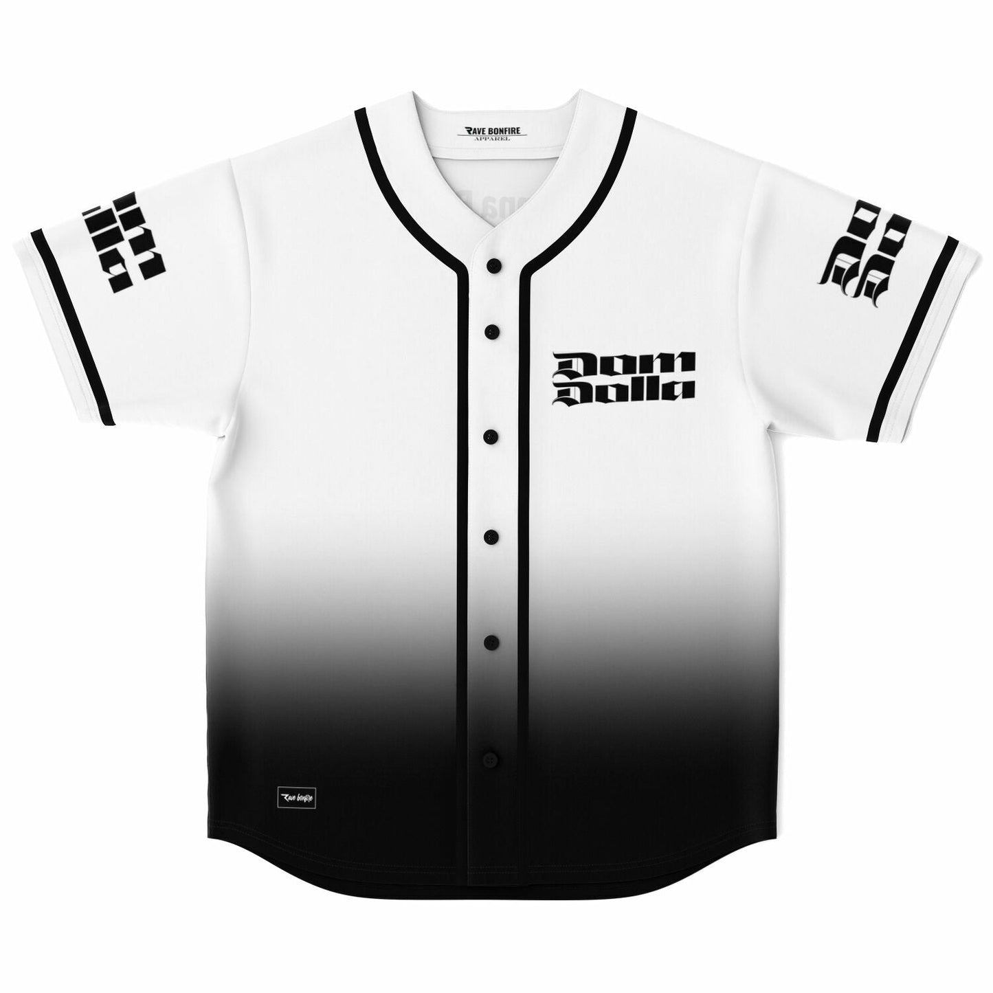 Dom Dolla White Black Gothic Blackletter Rave Baseball Jersey