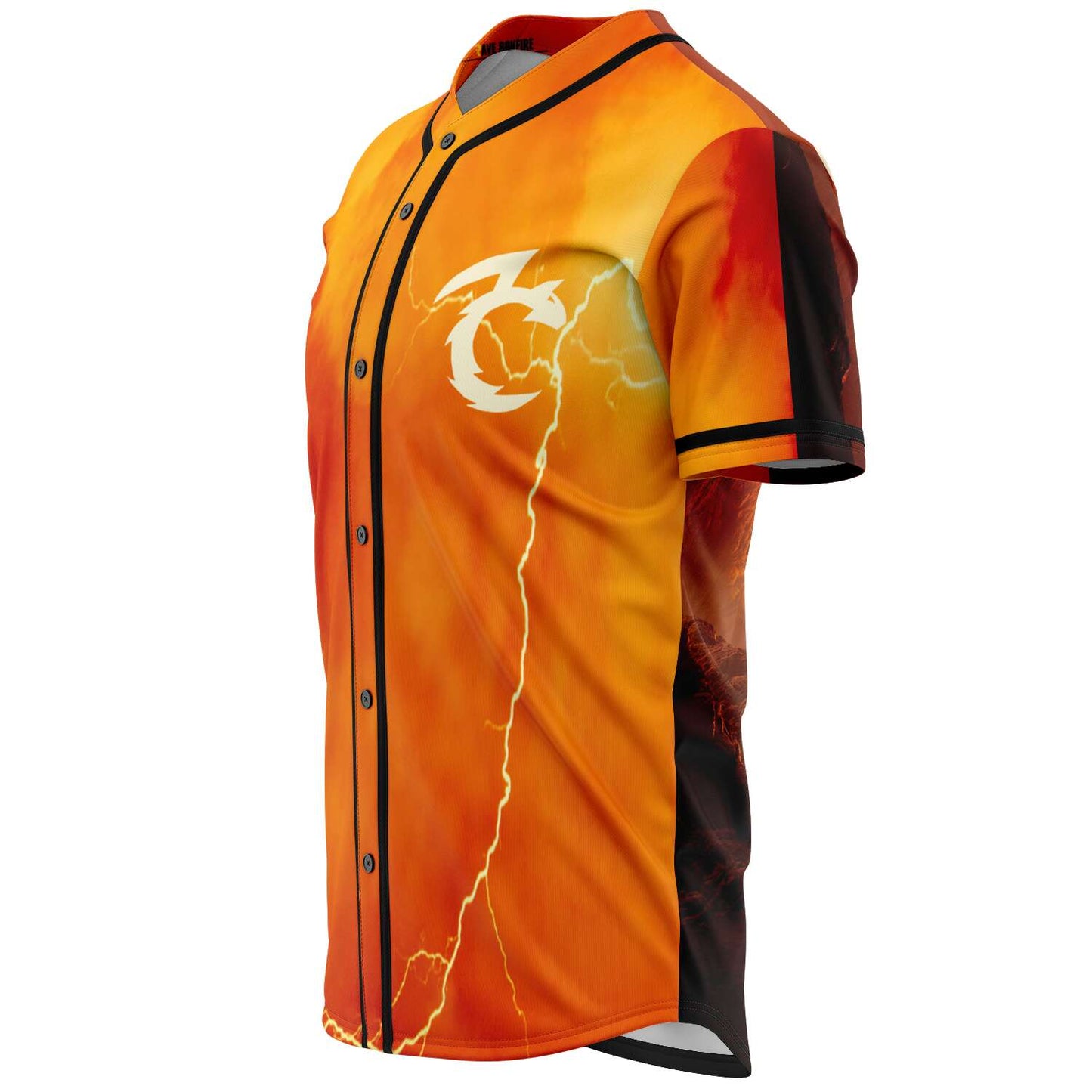 Fiery Orange Flames Rave Baseball Jersey