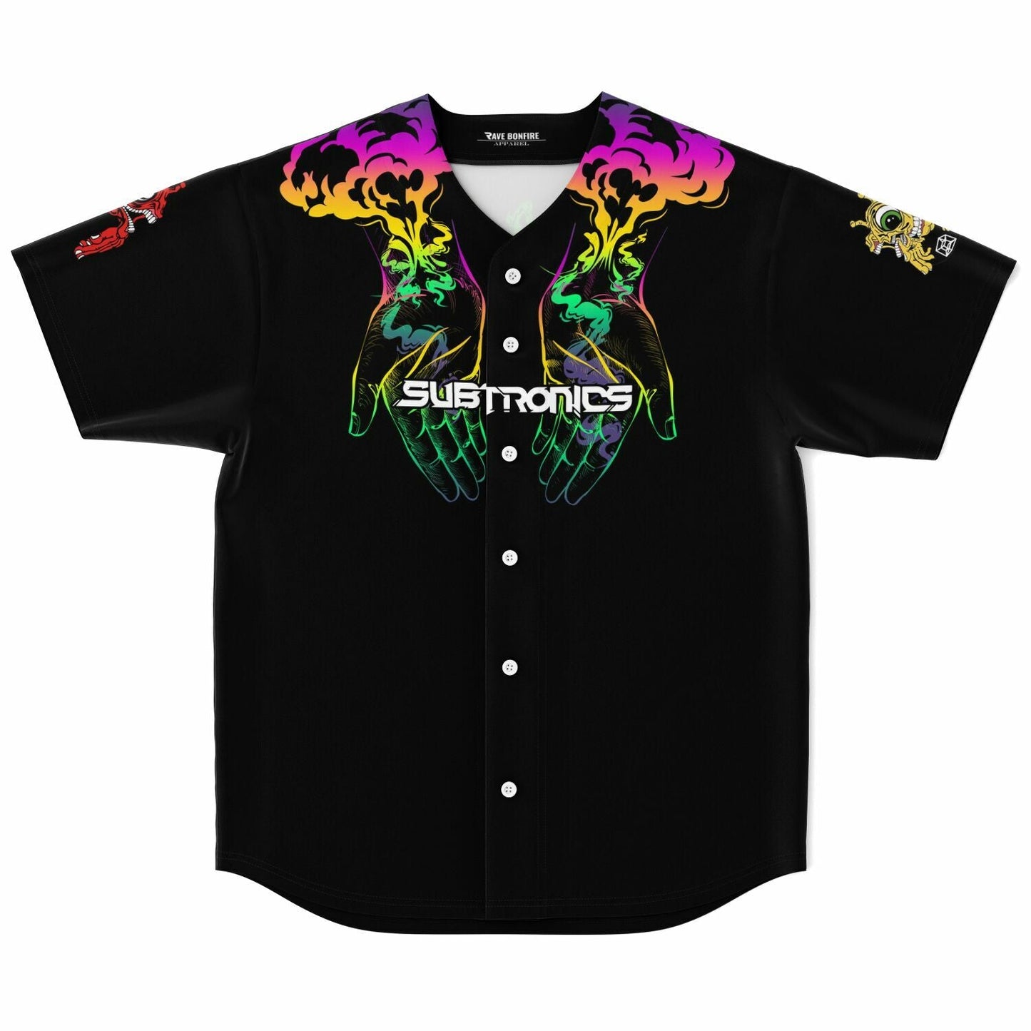 Subtronics Black Two Cupped Rave Baseball Jersey