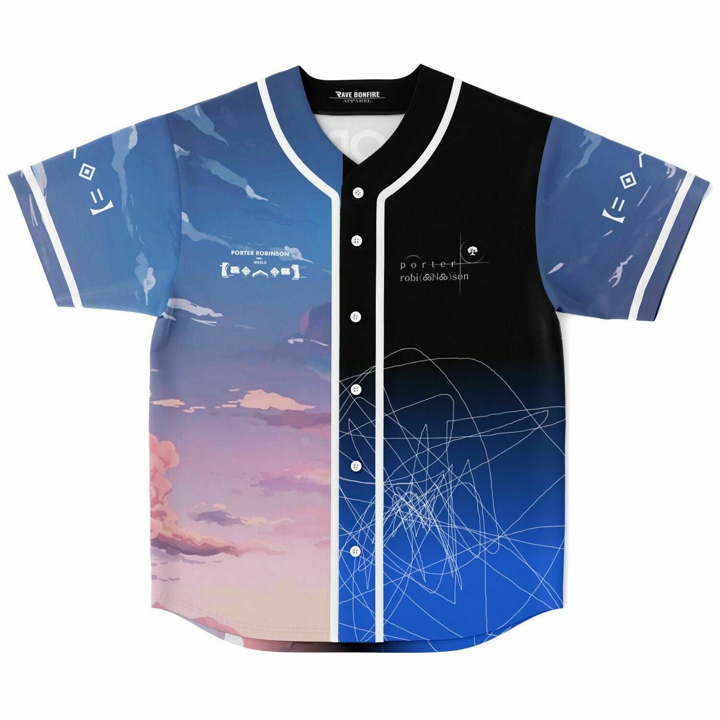 Porter Robinson Sky Blue Anime Rave Baseball Jersey