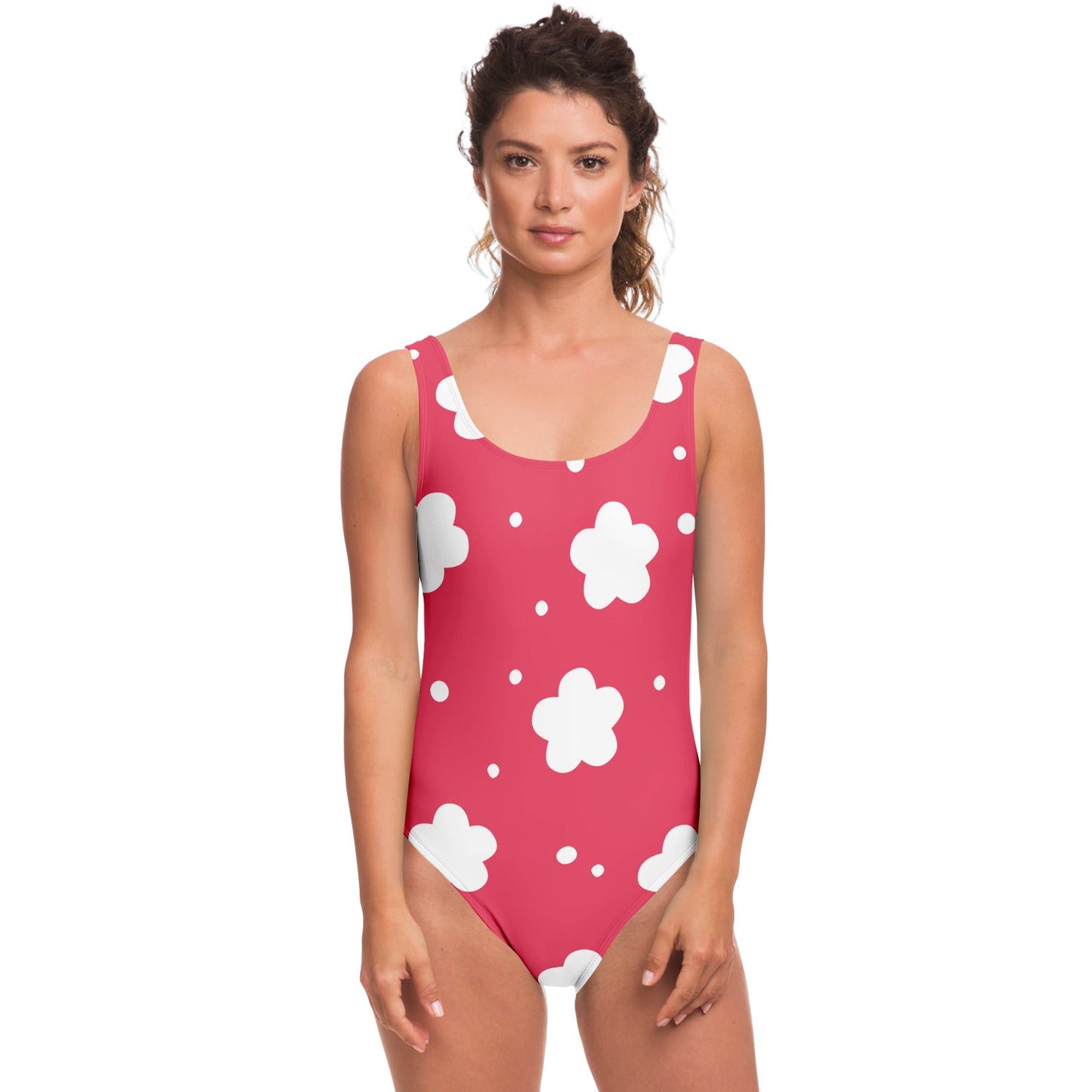 Raspberry Simple White Rave Swimsuit