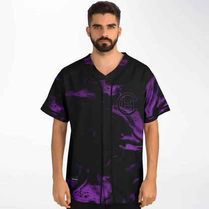 Hamdi Black Purple Swirling Marble Rave Baseball Jersey