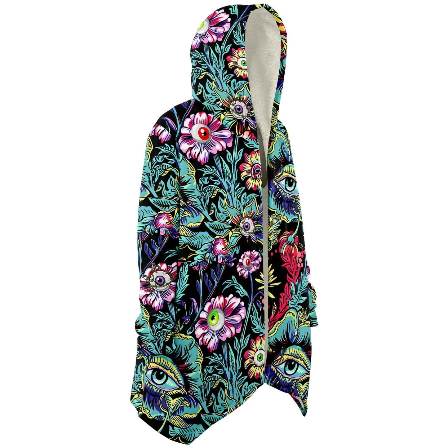 Black Surreal Garden Rave Cloak