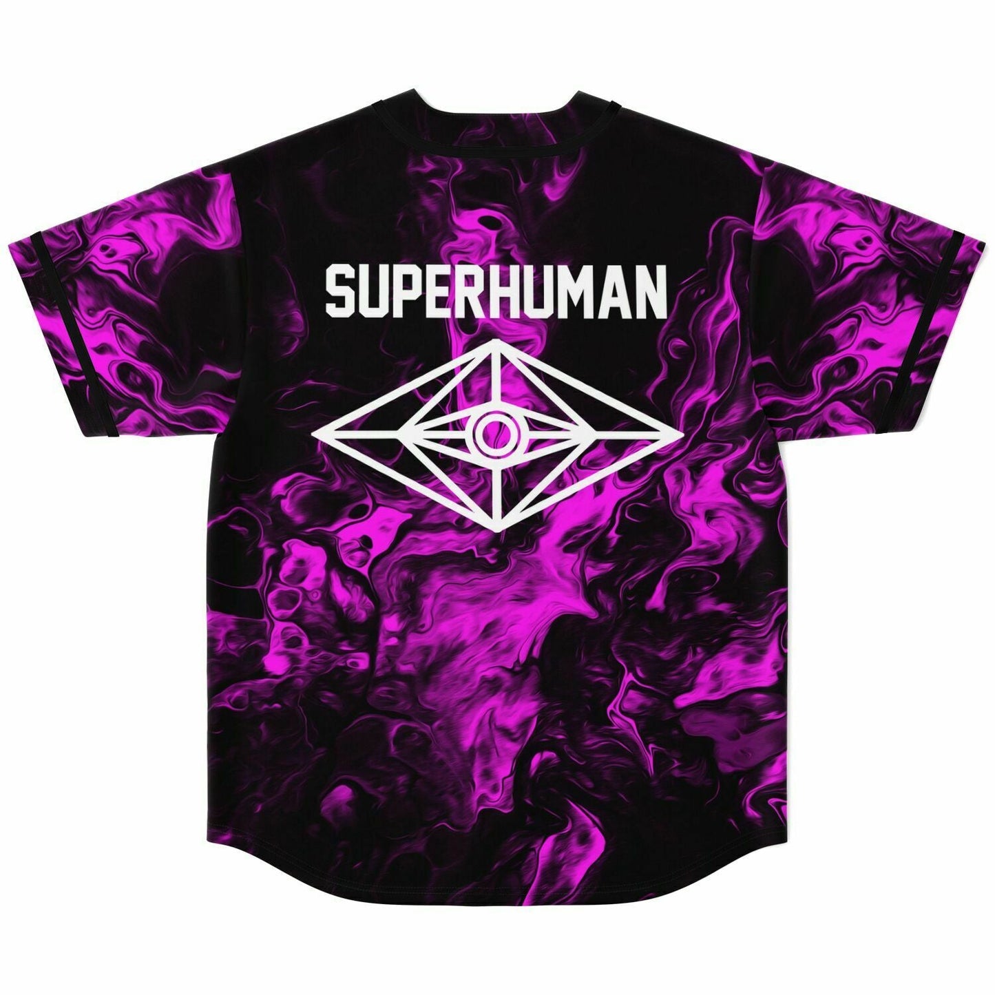 Slander Black Swirling Purple Rave Baseball Jersey