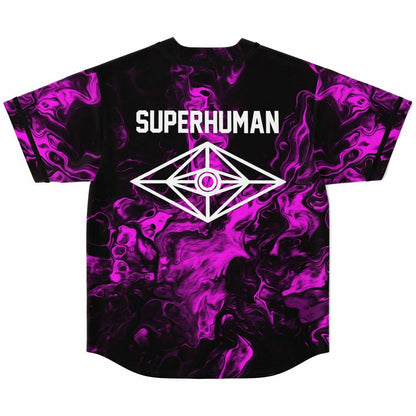 Slander Black Swirling Purple Rave Baseball Jersey
