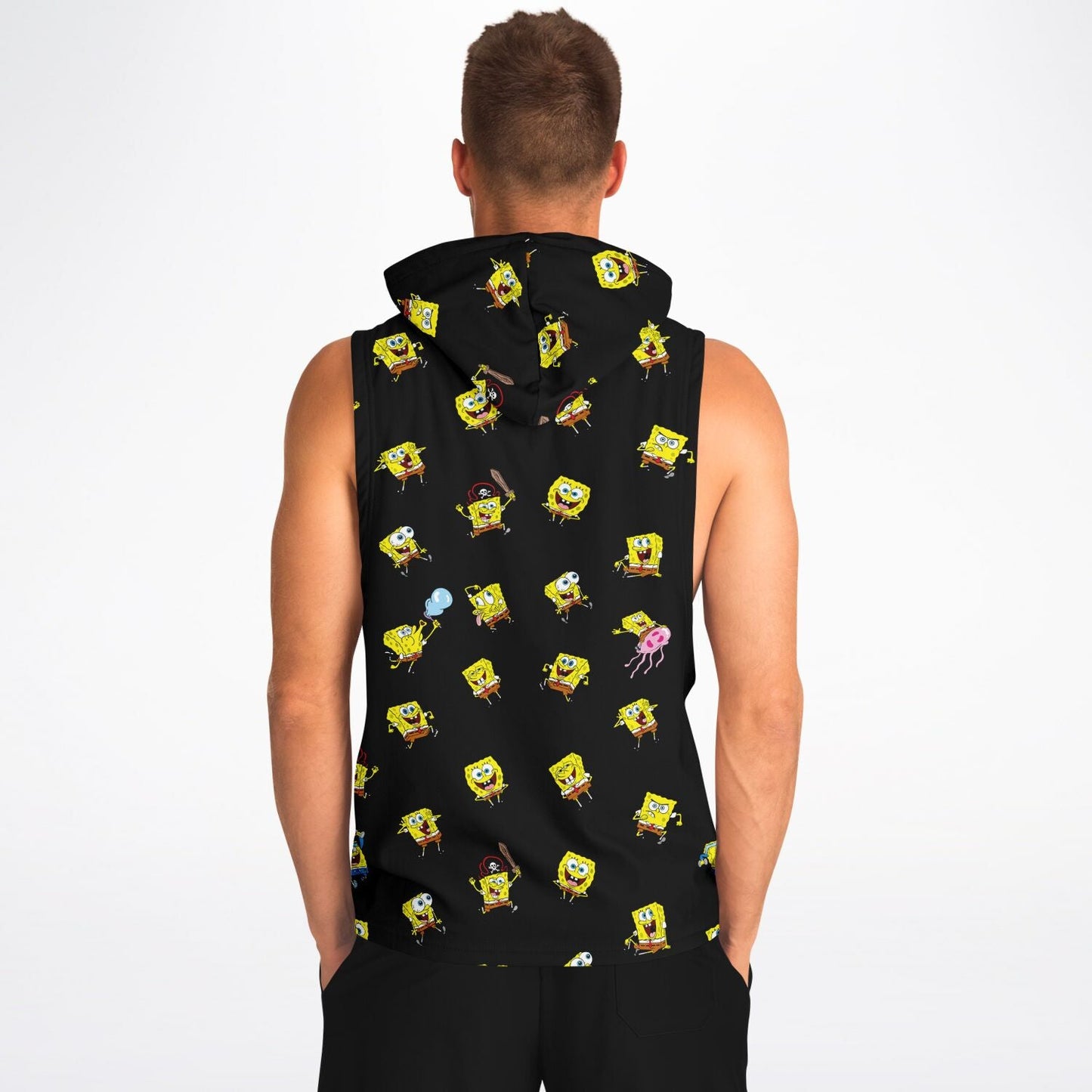 SpongeBob mood Fashion Drop Armhole Hoodie