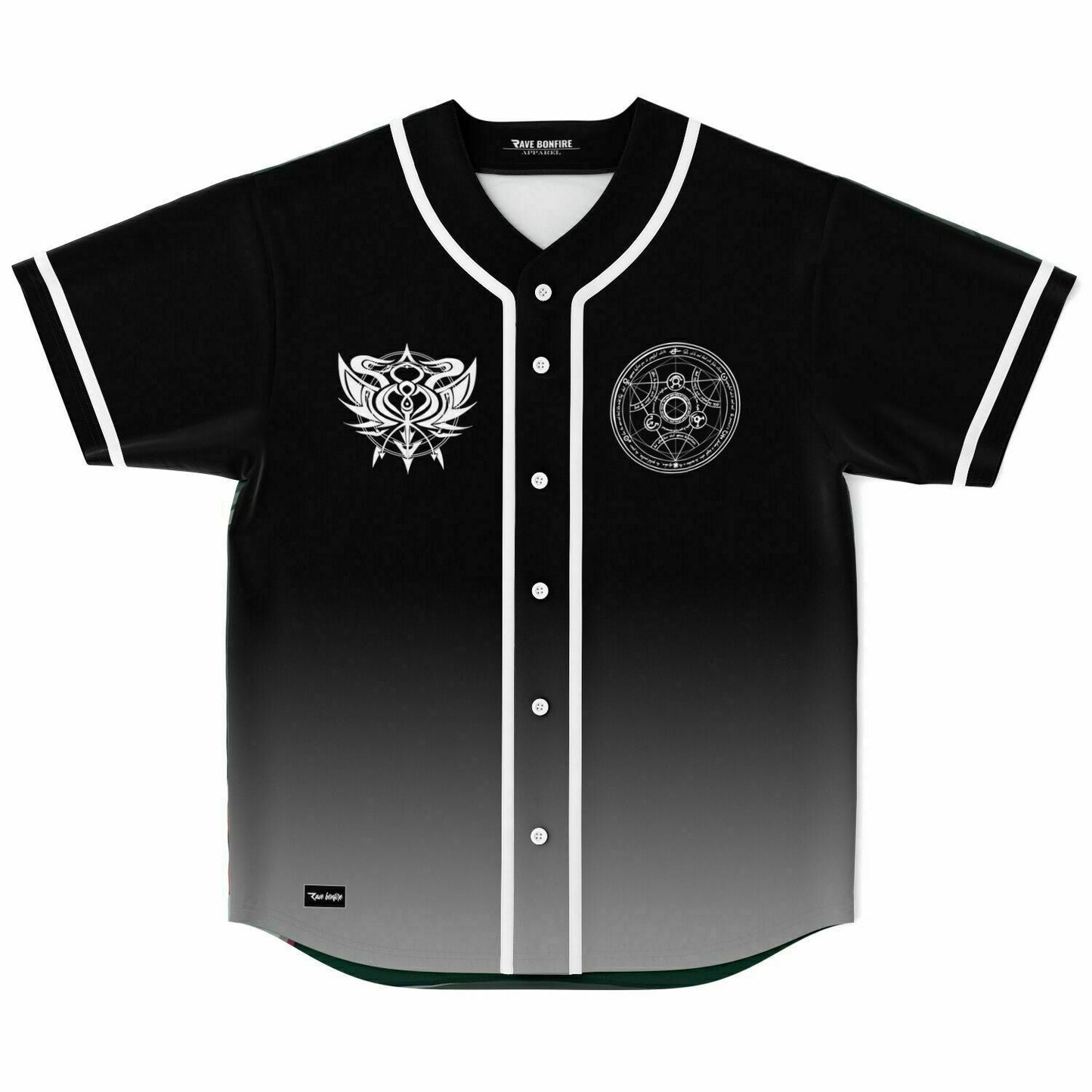 Black Grey White Alchemy Rave Baseball Jersey