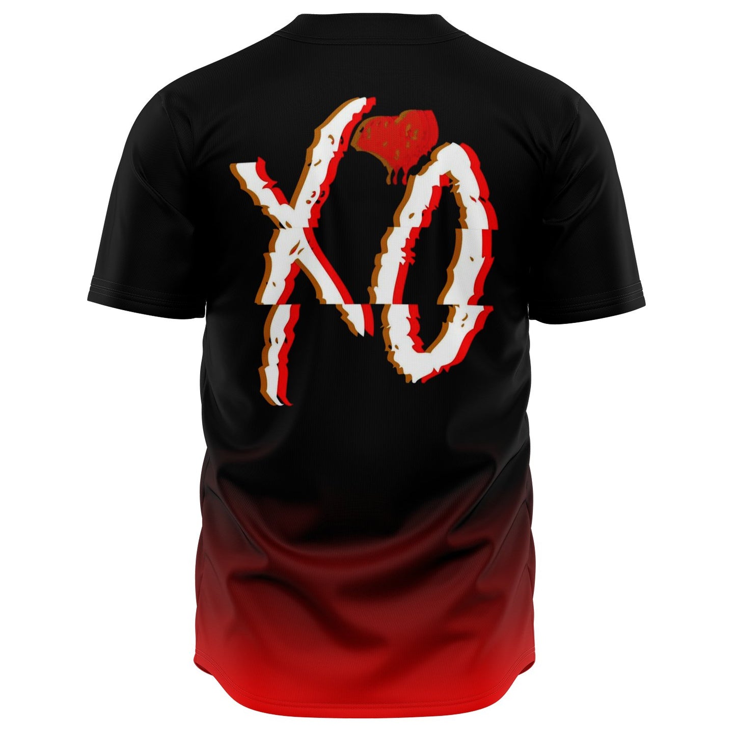 Black Red Weeknd Xo Rave Baseball Jersey