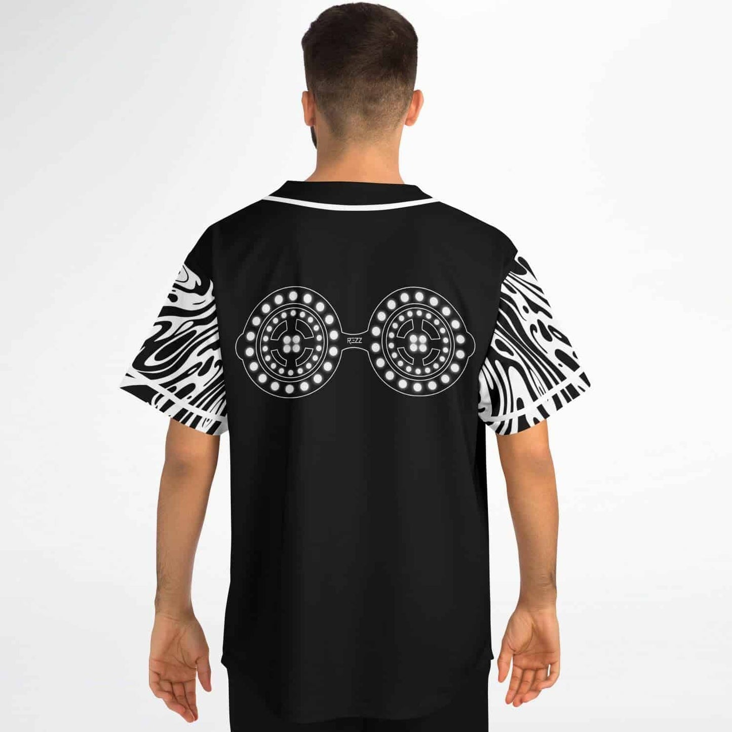 Black Body Outlined Open Rave Baseball Jersey