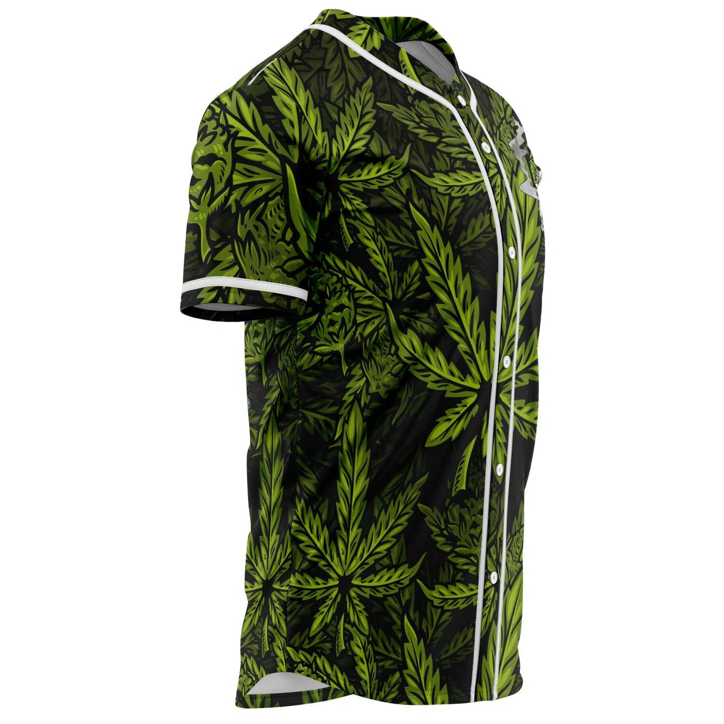Green Cannabis Leaf Rave Baseball Jersey