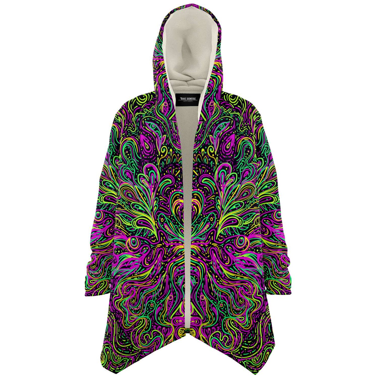 Neon Black Symmetrical Psychedelic Rave Cloak