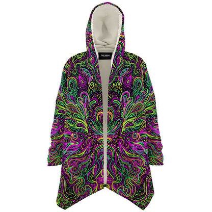 Neon Black Symmetrical Psychedelic Rave Cloak